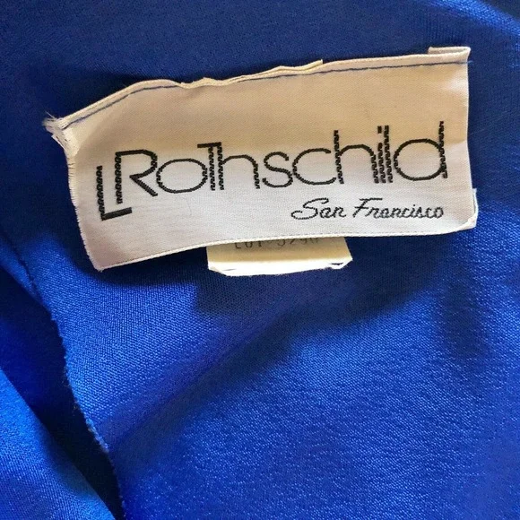 L Rothschild Vintage Jumpsuit Royal Blue Beaded Embellished Belted - Picture 4 of 11